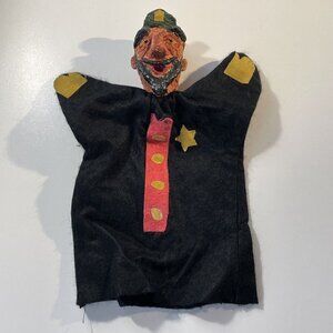 Vintage Paper Mache Police Officer Sheriff Hand Puppet Handmade Toy‎ Unique